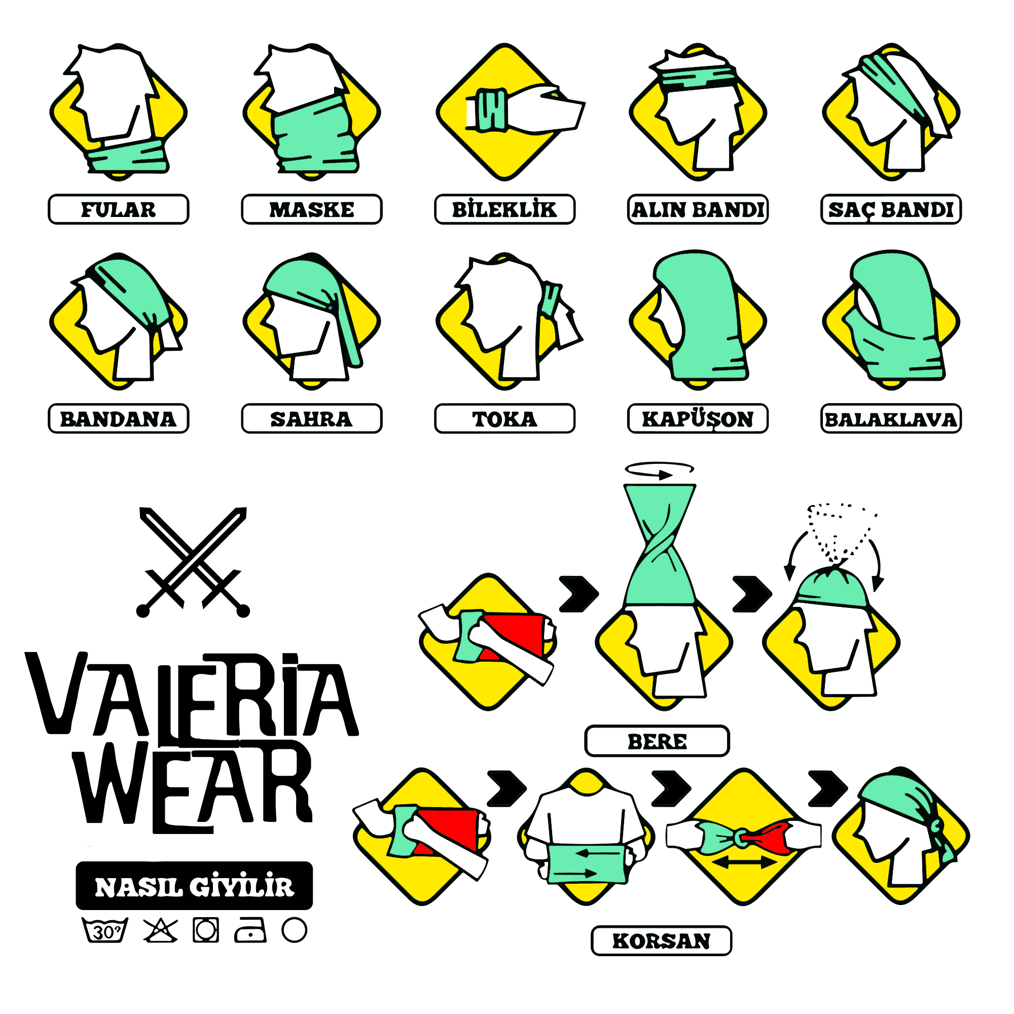 Valeria Wear - Çiçekli Desenli Buff